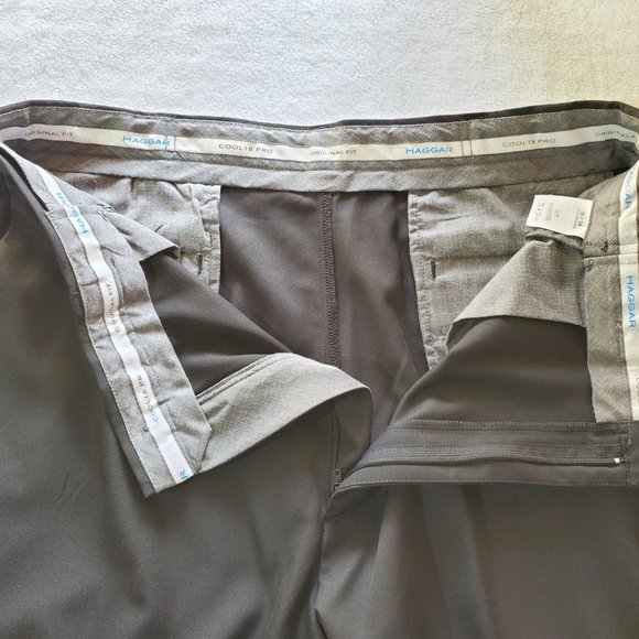 HAGGAR Black Classic Fit Cool 18 Pro Dress Pants, 36W X 34L - Picture 4 of 8